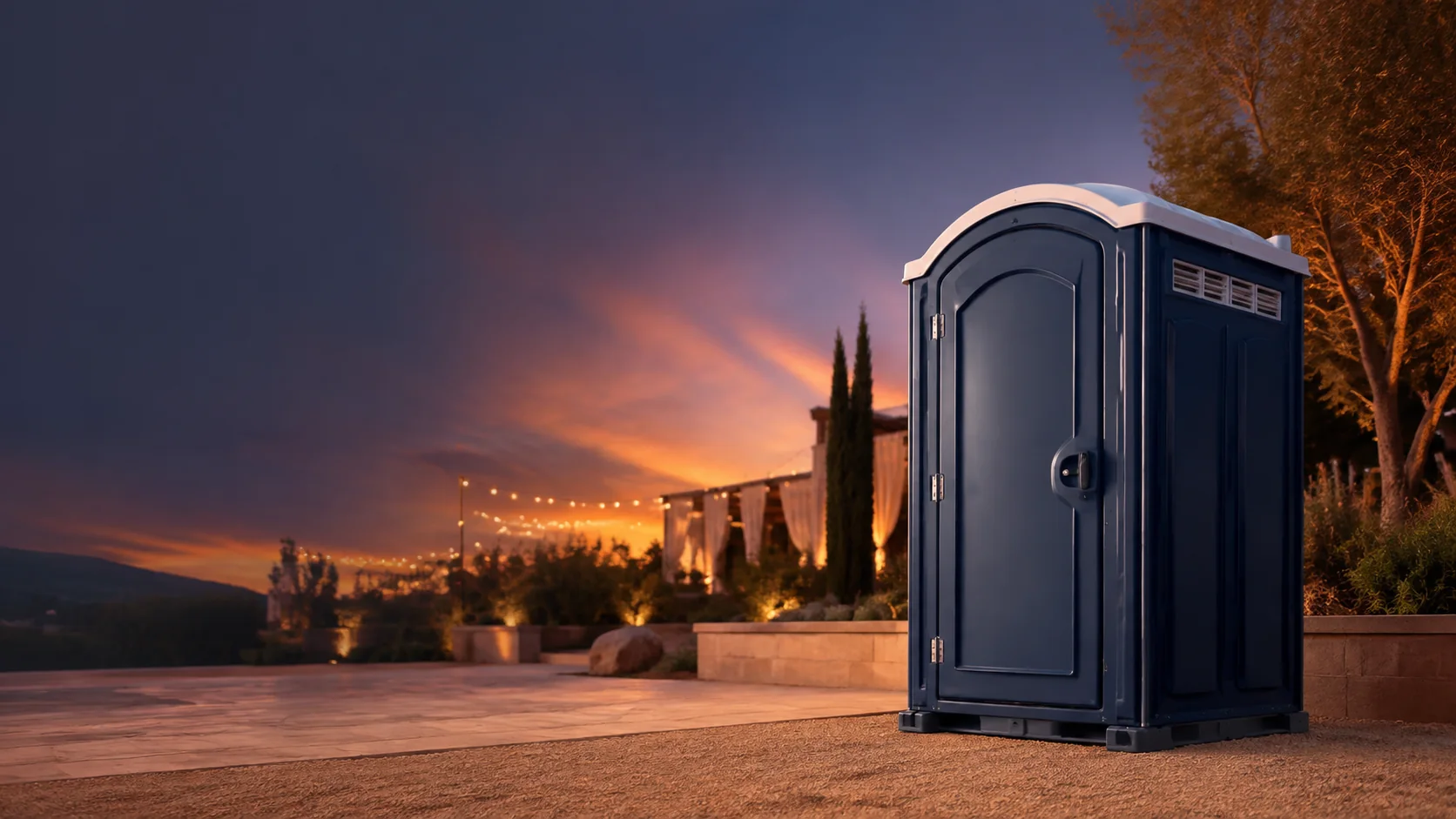 Portable restroom shown for rental planning in Wilson, NC